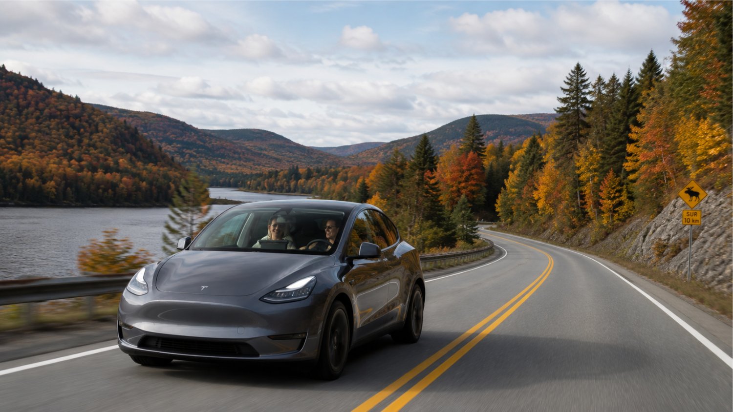 tesla sur la route